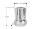 Perfectly Tight 7 Spline Lug Nut Tapered Seat 3/8-24 x 25mm - Zinc Steel - Set of 16 w/ Key