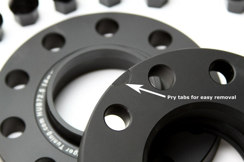 Mini Cooper R60 Countryman & R61 Paceman Wheel Spacers by BMS w/10 Black Extended Wheel Bolts (Pair, 2 Wheels)