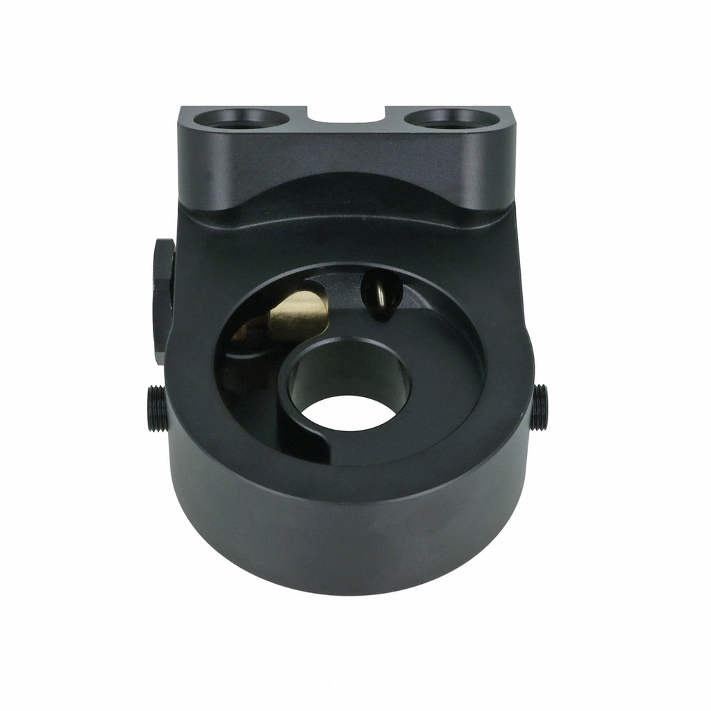 BOOST Products Billet Oil Filter Sandwich Plate Adapter w/ Thermostat, black anodized