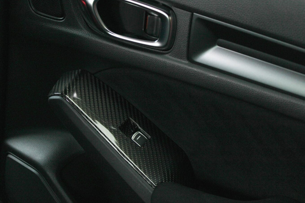 OLM LE Carbon Fiber Window Switch Panel Covers (Set of 4) - 2022+ FL Honda Civic / FL5 Type R
