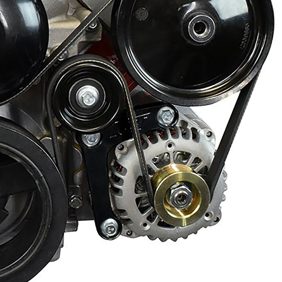 ICT BILLET LS Truck - Billet Low Mount Alternator Bracket Kit w/ Pulley