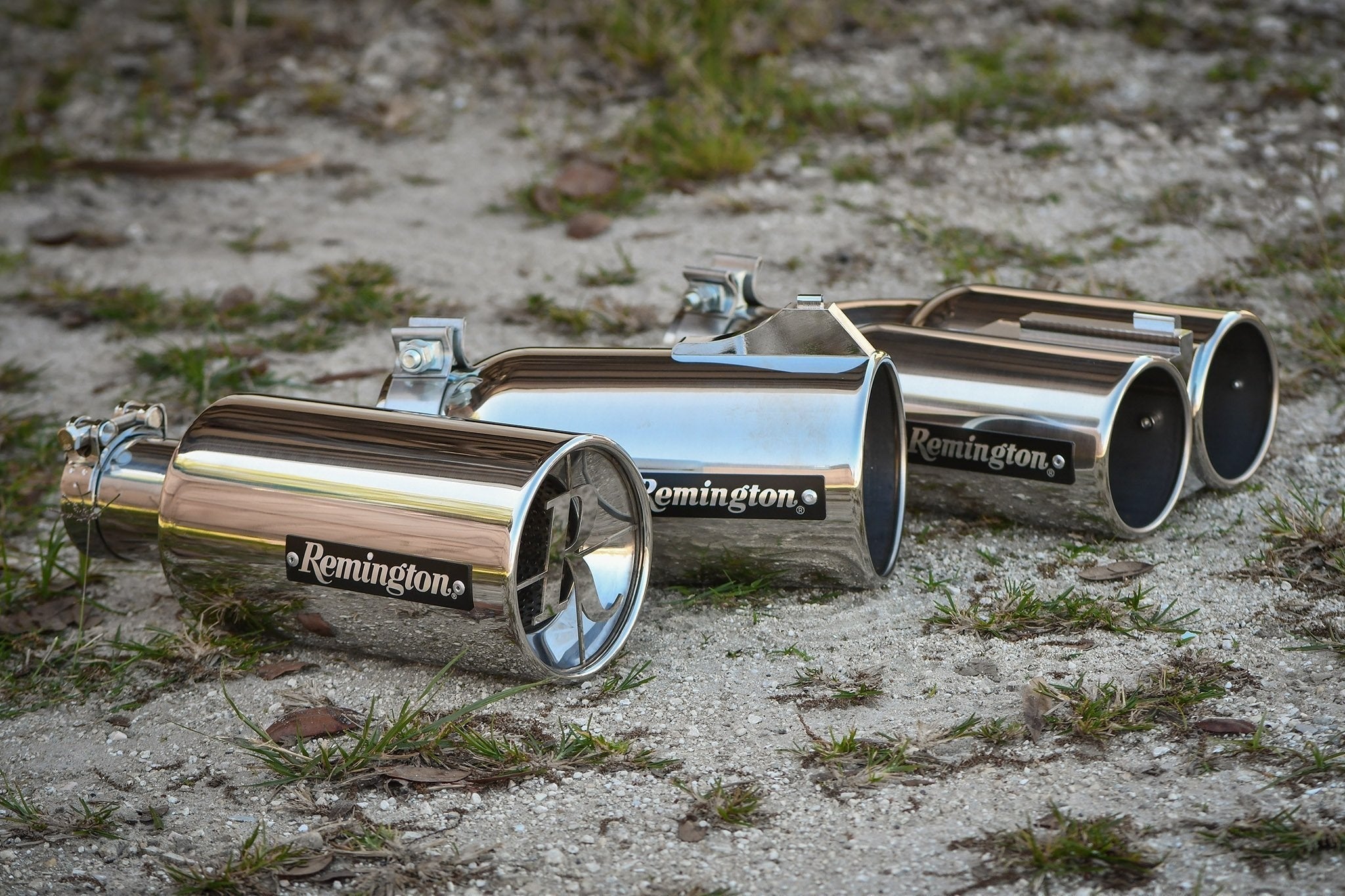 Remington® Off-Road Edition "Double Barrel" Polished Universal Exhaust Tips