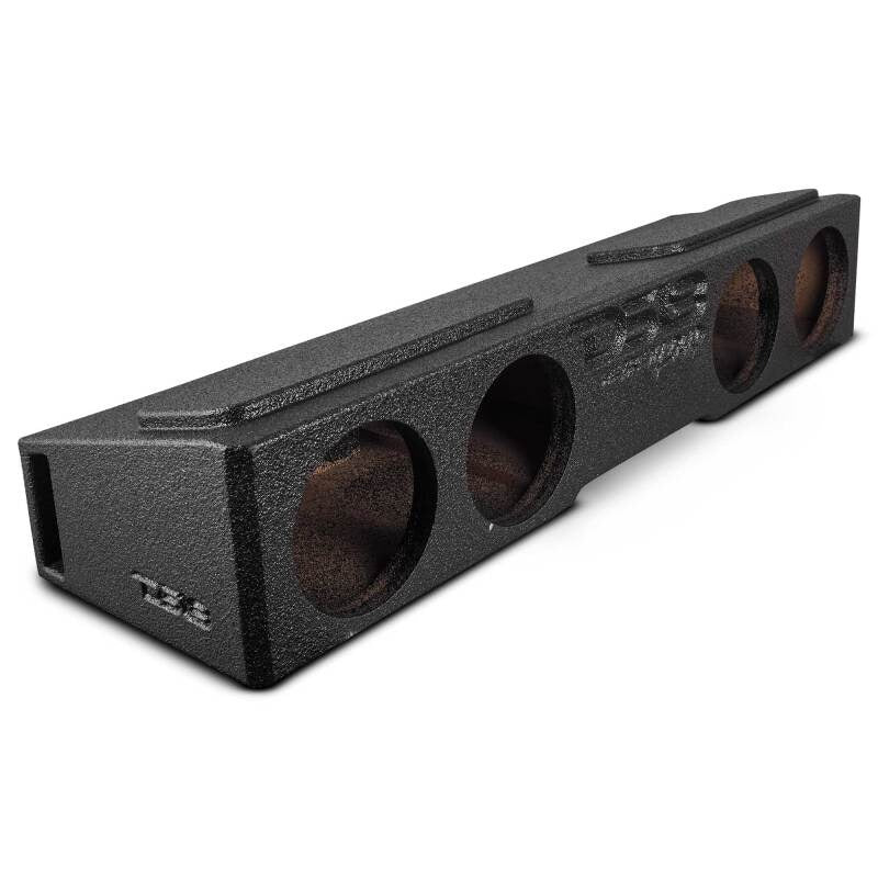 DS18 4 x 8in Forward Firing Underseat Ported Box Subwoofer Enclosure Black Spray Liner Paint Finish