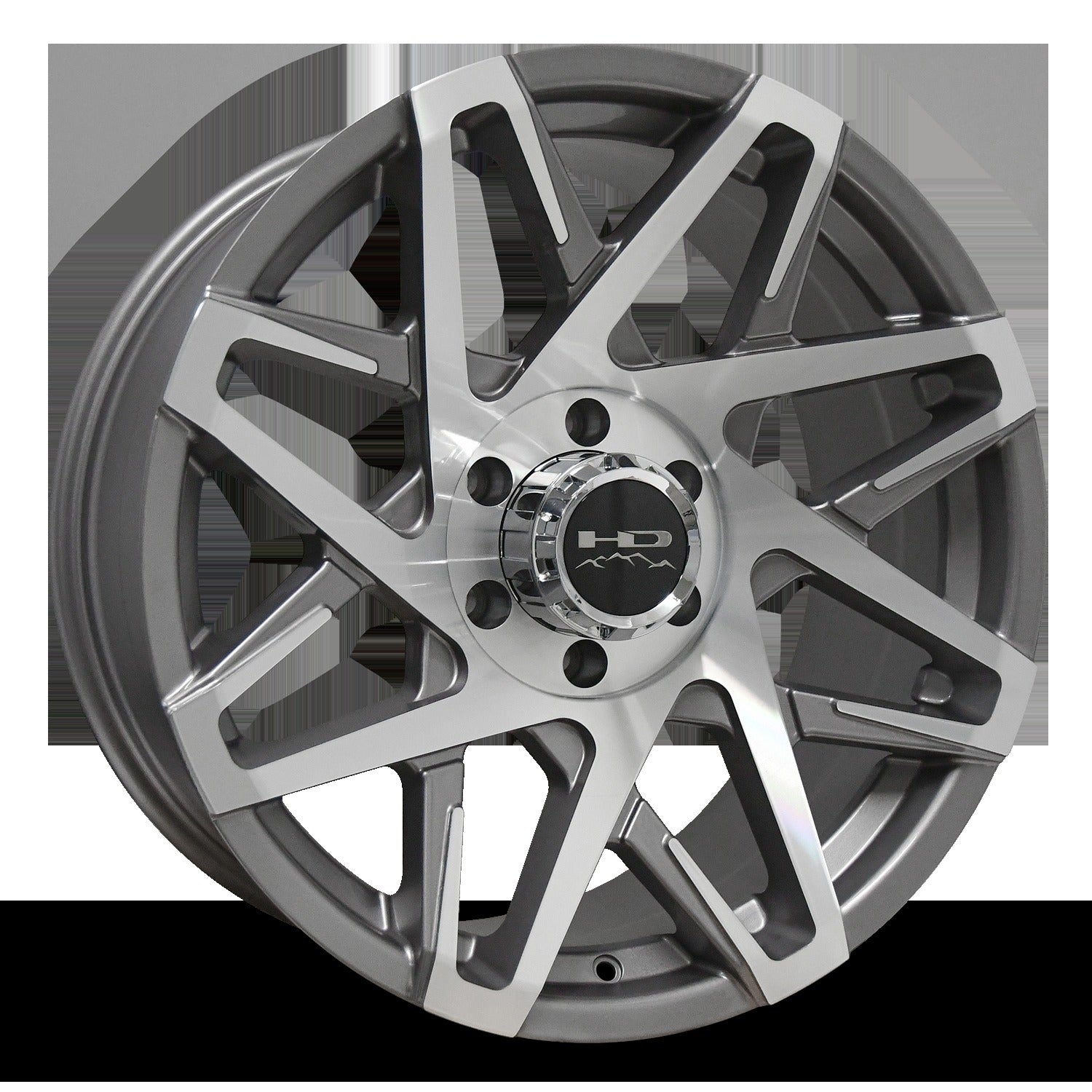 HD Trailer Canyon 20x9 +0 6x139.7mm 108mm Gloss Gun Metal Machined Face