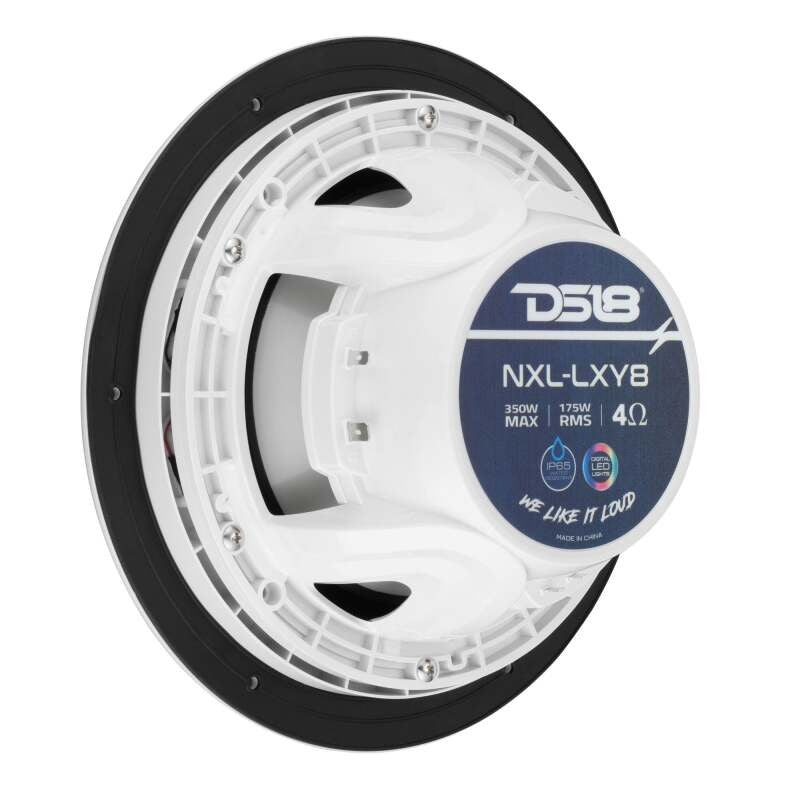 DS18 8in 2-Way 175 Watts RMS 4ohm Digital LED Lights Bullet Tweeter White