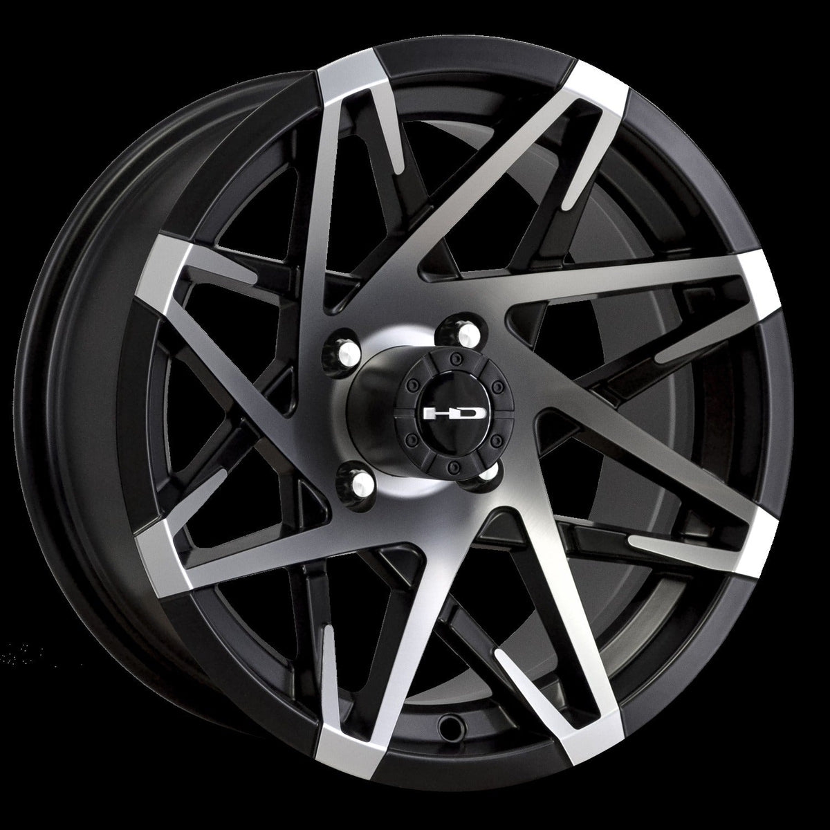 HD Golf Canyon 12x7 -14 4x101.6mm 68.2mm Satin Black/Machined Face