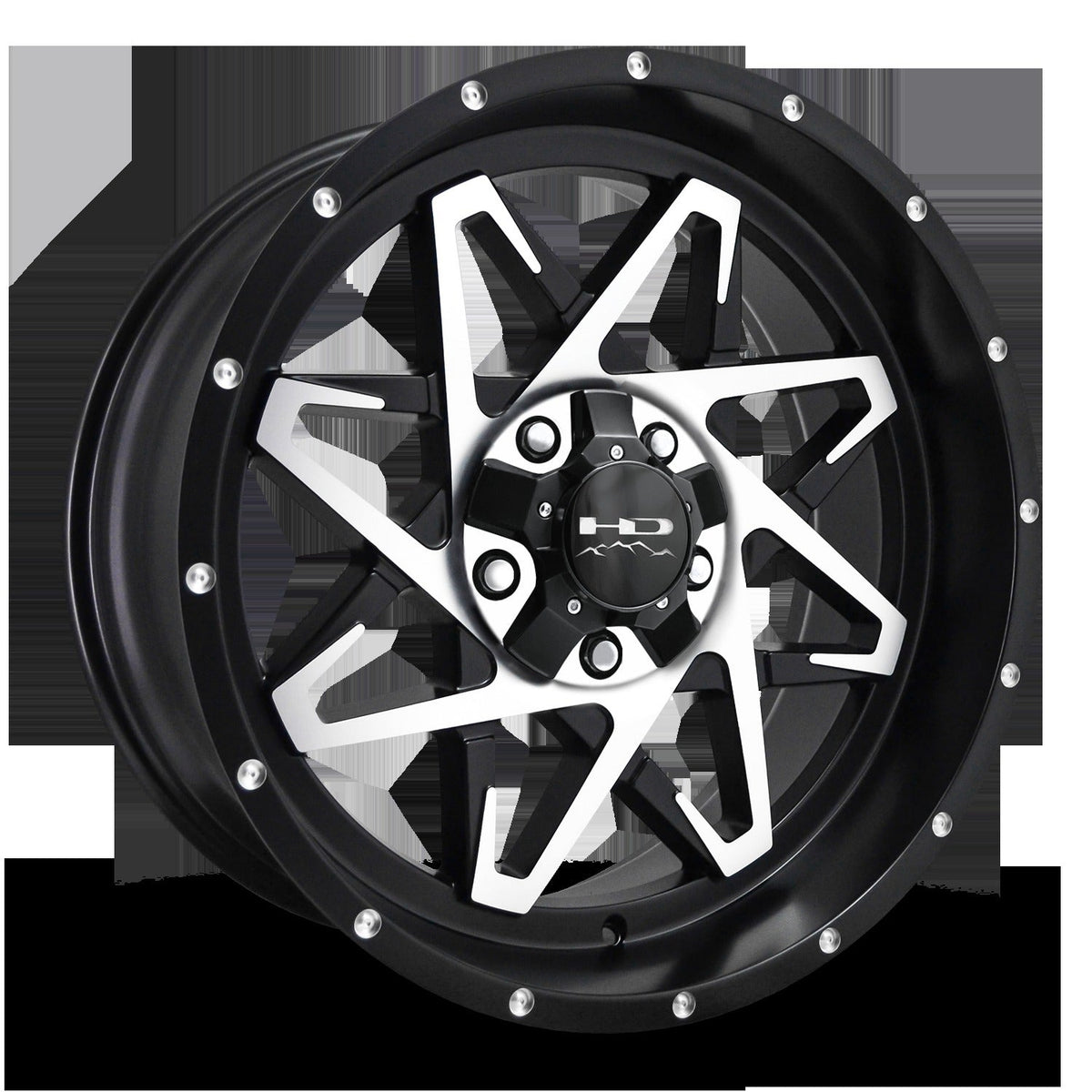 HD Offroad Caliber 20x9 +0 5x127/5x139.7mm 106.2mm Satin Black/Machined Face