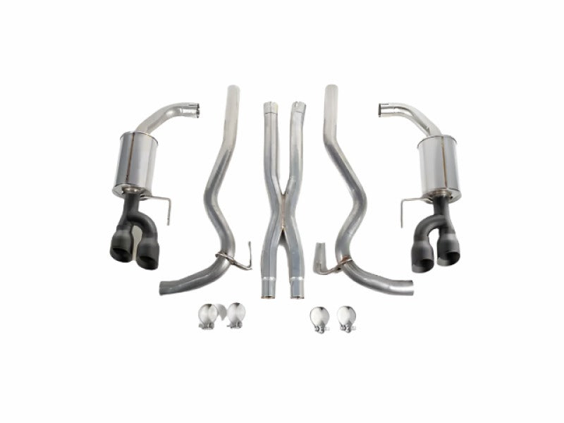 Roush 18-23 Mustang 5.0L V8 Black Tip Cat Back Exhaust Kit (Quad Tip Non-Active)