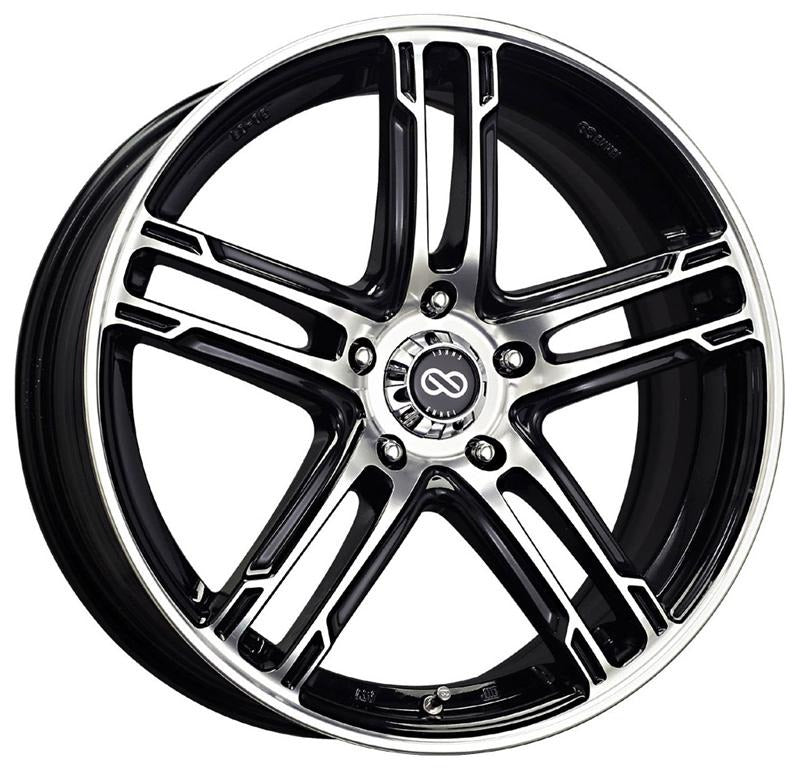 Enkei FD-05 17X7 5x112 50mm Offset 72.62mm Bore Black Machined Wheel (MOQ 40)