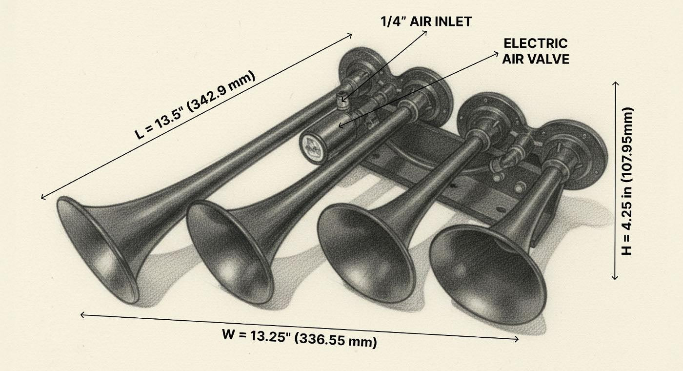 The Rage 4-Chime Air Horn