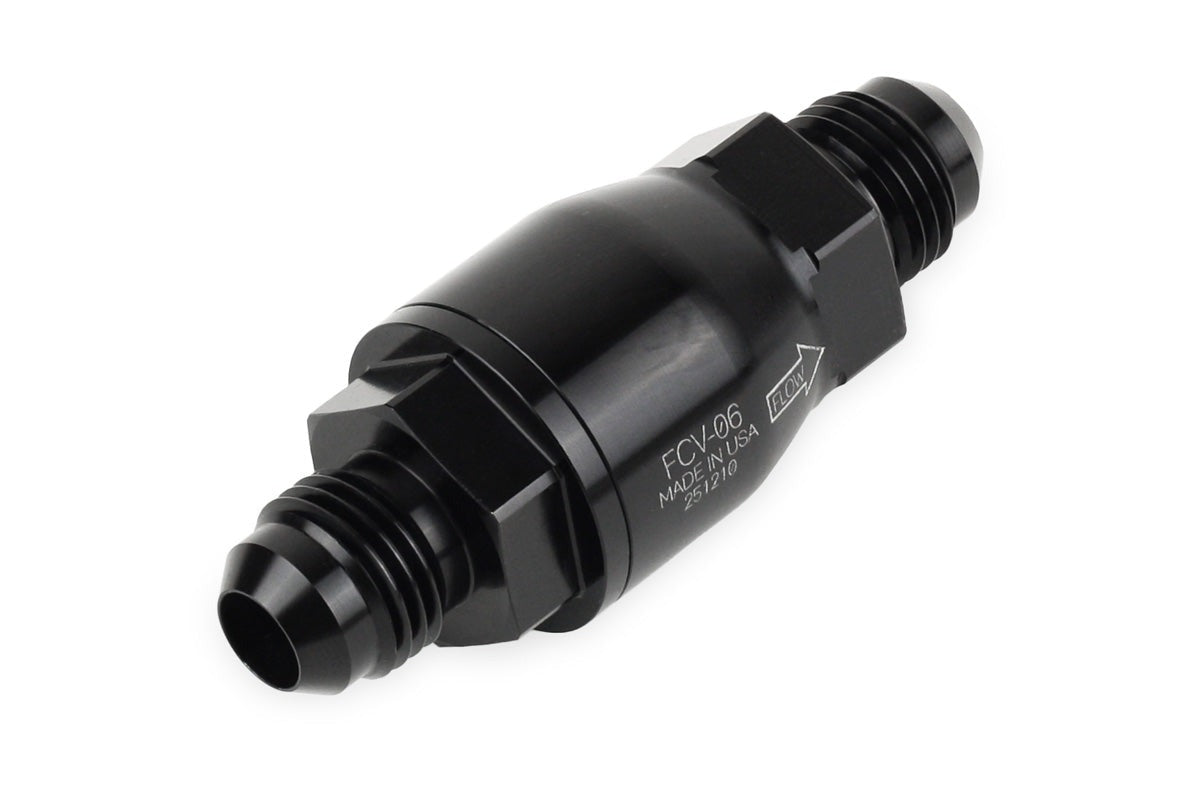 Improved Racing High-Flow, Low Cracking Pressure Flapper Check Valve, -6AN Male