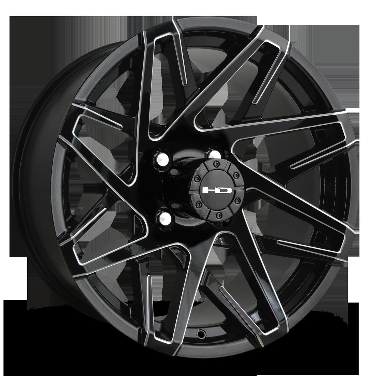 HD Golf Canyon 12x7 -14 4x101.6mm 68.2mm Gloss Black/Milled Edge