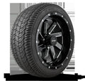 HD Golf Wheel & Tire Package ( 1pc ) 14x7.0 SAW Gloss Black Milled Edges w ( 1pc ) 205/40-14 All-Season Tire