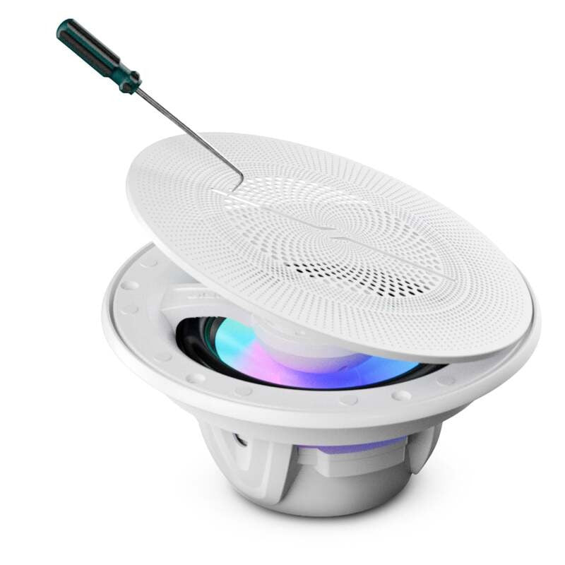 DS18 6.5in 2-Way 150 Watts RMS 4ohm Digital LED Lights Bullet Tweeter White