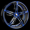 HD Wheels Fly Cutter 18x8 +35 5x114.3mm 73.1mm Gloss Blue&BK/Machined Face