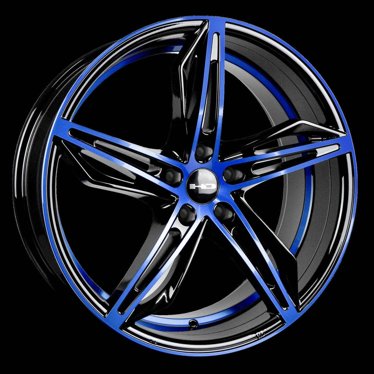 HD Wheels Fly Cutter 18x8 +35 5x114.3mm 73.1mm Gloss Blue&BK/Machined Face