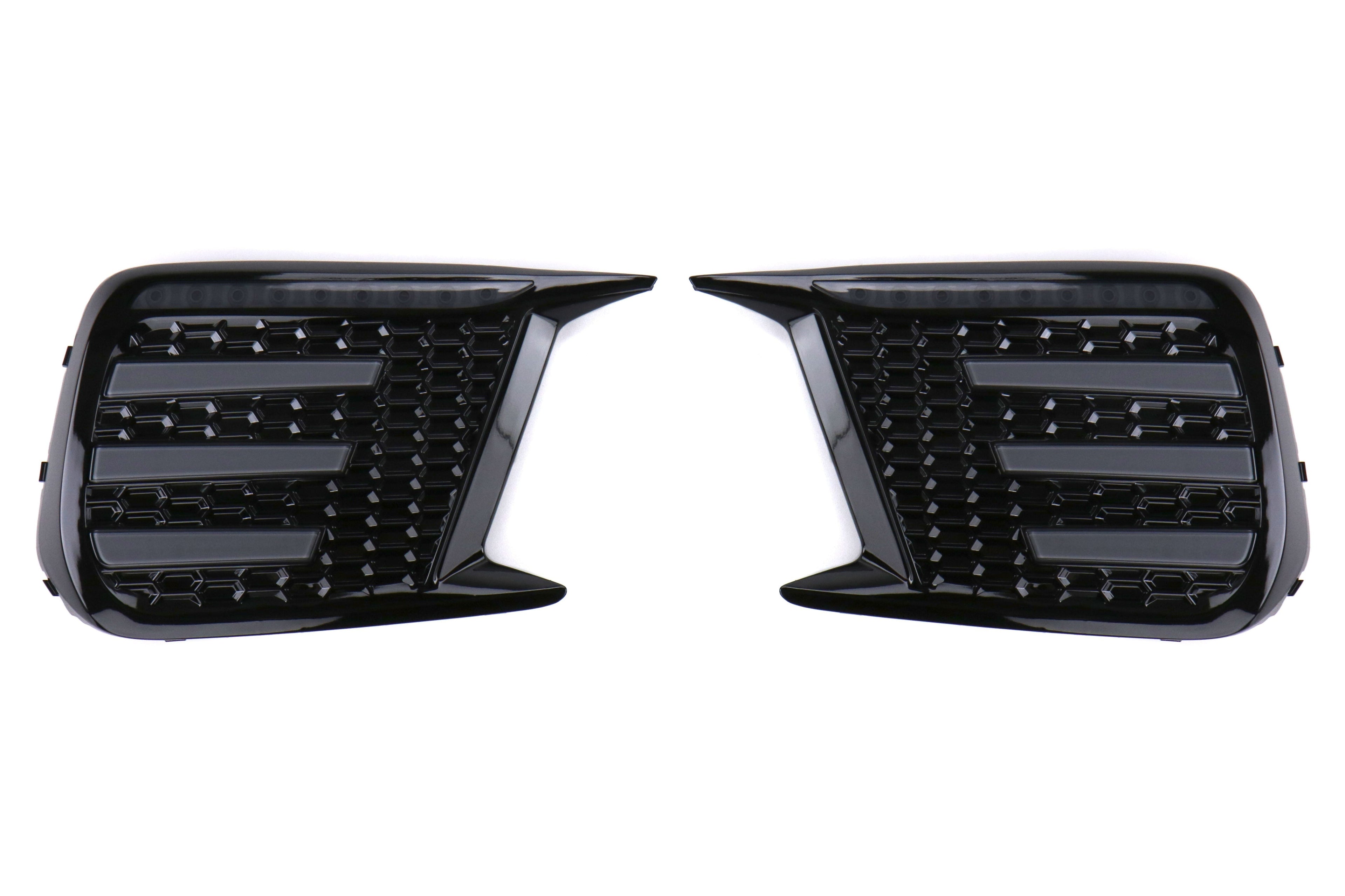OLM Smoked Tri Bar Fog Light Bezel (No Fog Hole) - 2018-2021 Subaru WRX / STI