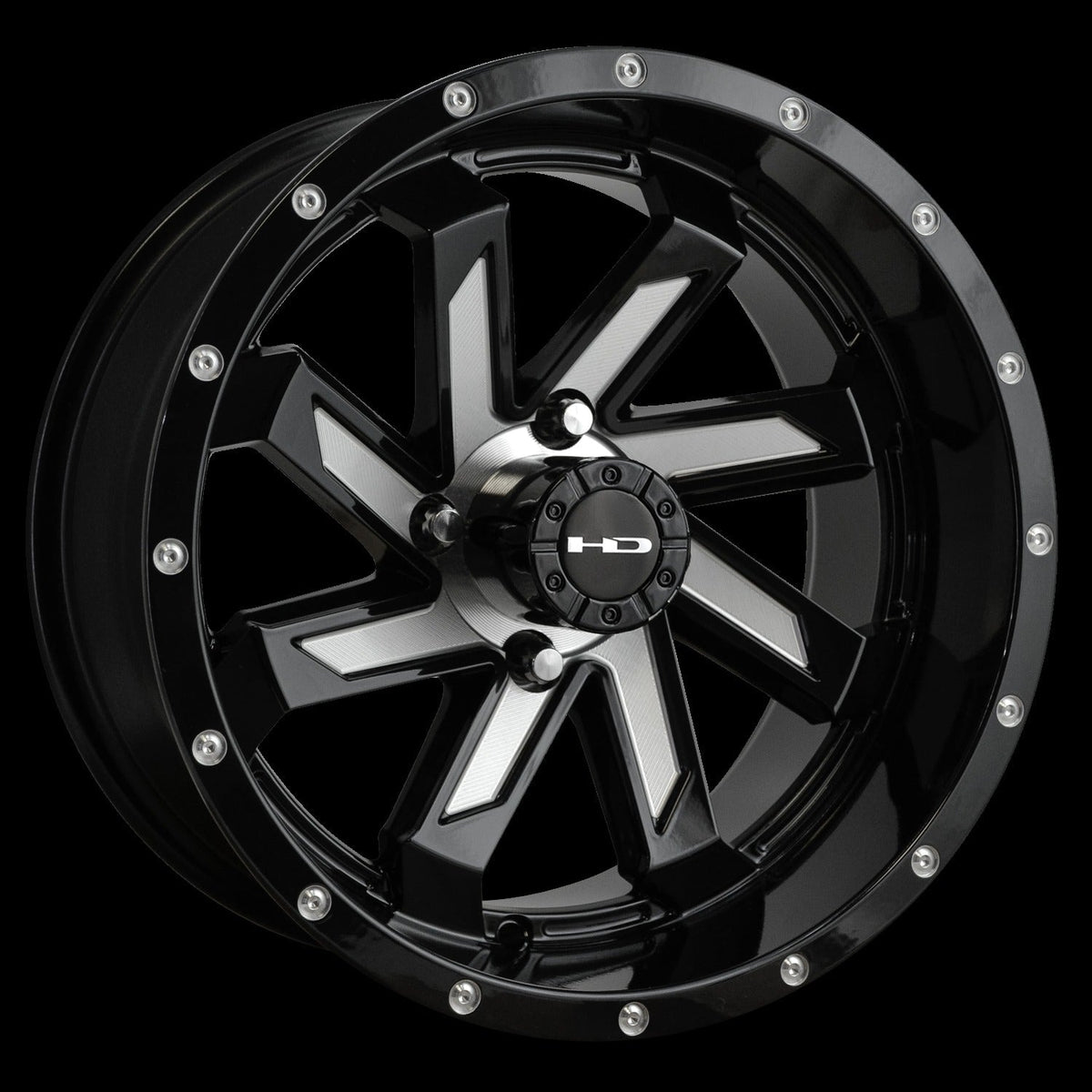 HD Golf Saw 12x7 -14 4x101.6mm 68.2mm Gloss Black/Milled Face