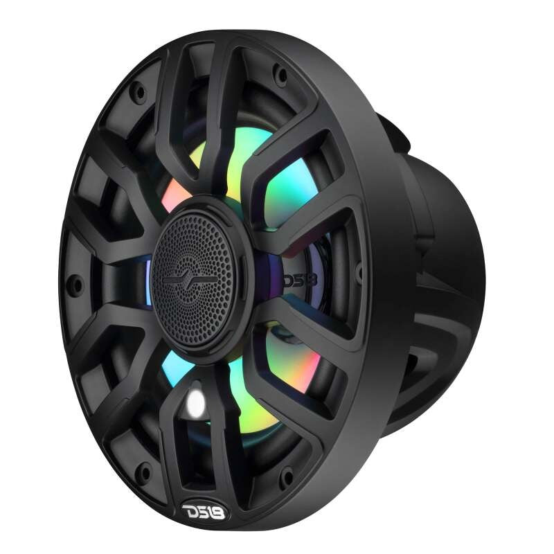 DS18 7.7in 2-Way 175 Watts RMS 4ohm Dgtl LED Lights Bullet Tweeter Cvrs Incl Blk Built-in Deck Light