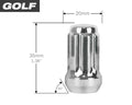 Perfectly Tight 6 Spline Lug Nut Tapered Seat 7/16 x 35mm - Chrome Steel - 1 Piece