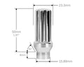 Perfectly Tight 7 Spline Lug Nut Extended Thread Tapered Seat 14x1.5 x 50mm - Chrome Steel - Set of 24 w/ Key