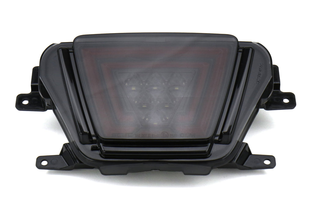 OLM V1 F1 Style Rear Brake / Fog / Reverse Light - Smoke Lens / Gloss Black Base / Red Bar) - 2020-2024 Toyota GR Supra