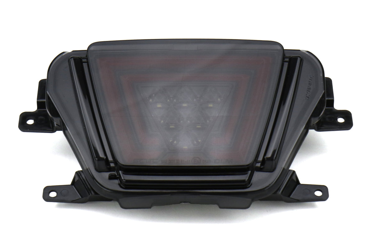 OLM V1 F1 Style Rear Brake / Fog / Reverse Light - Smoke Lens / Gloss Black Base / Red Bar) - 2020-2024 Toyota GR Supra