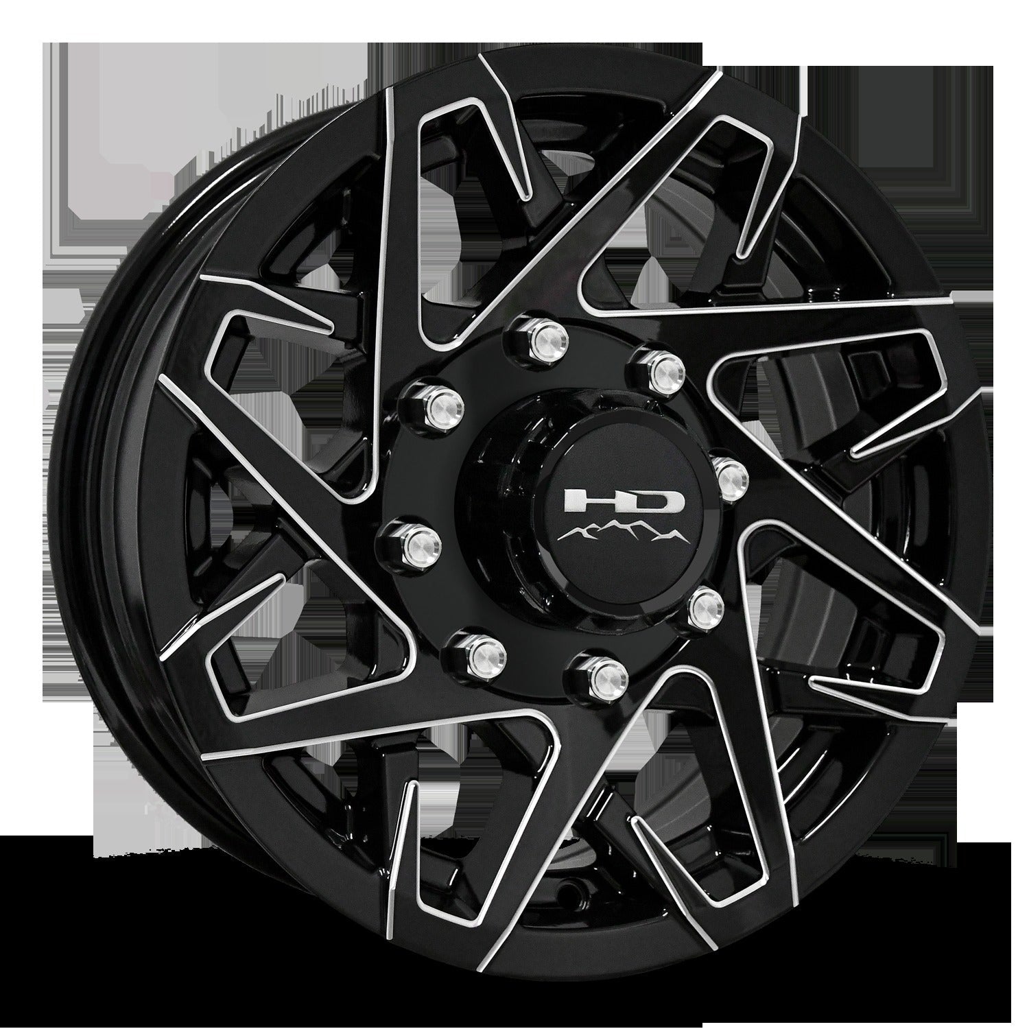 HD Trailer Canyon 16x6 +0 8x165mm 128.6mm Gloss Black/Milled Edge