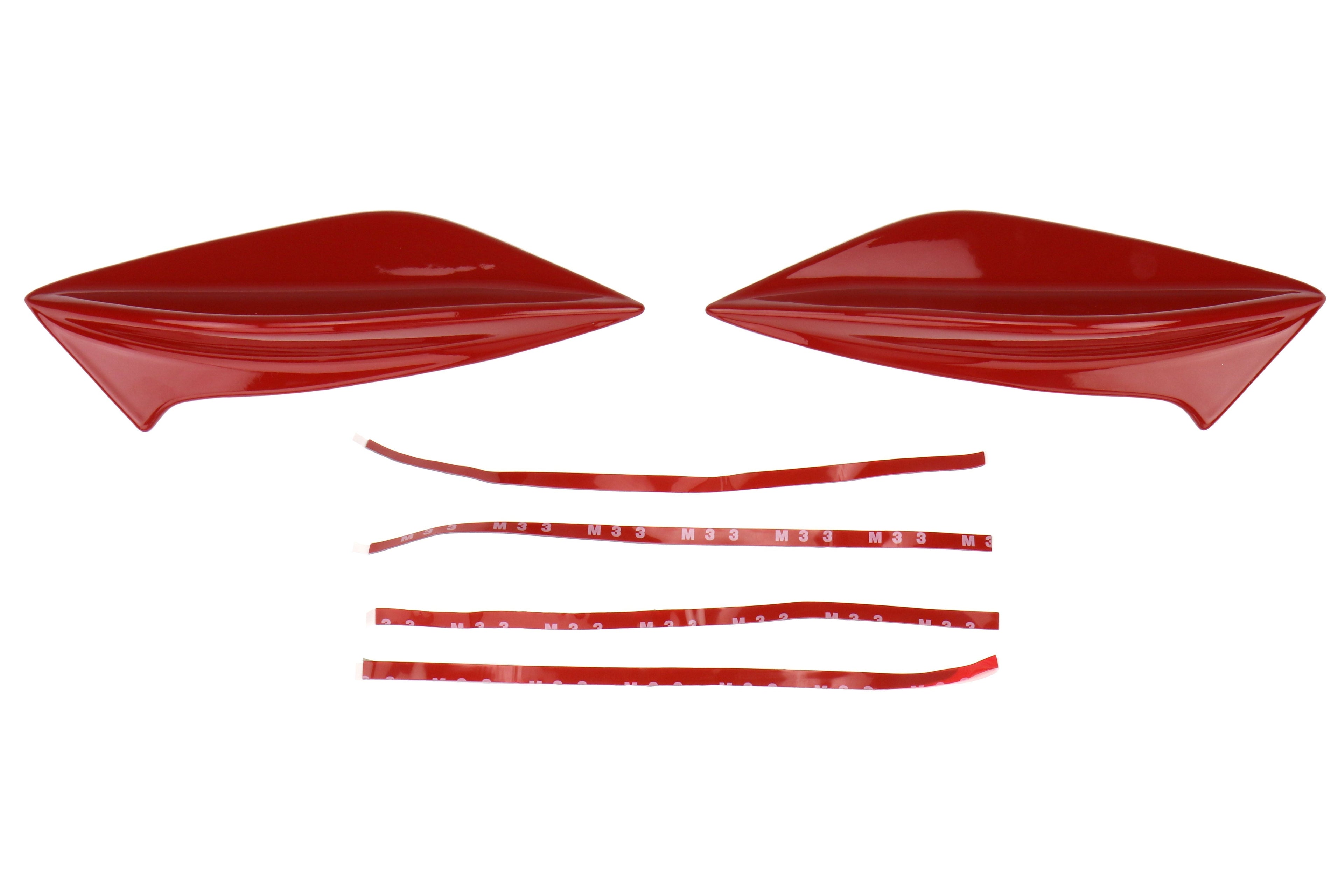 OLM STI Spoiler Side Fins - Lightning Red / Firestorm Red - 2015-2021 Subaru WRX / STI