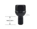 Perfectly Tight 17mm Hex Lug Bolt Radius Seat 14x1.5 x 17mm - Black Steel - Set of 20