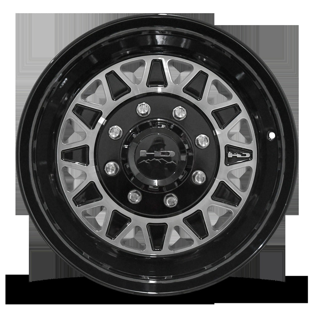 HD Trailer HDT Forged 17.5x6.75 +0 8x165mm 128.6mm Gloss Black/Machined Face - Lug Centric