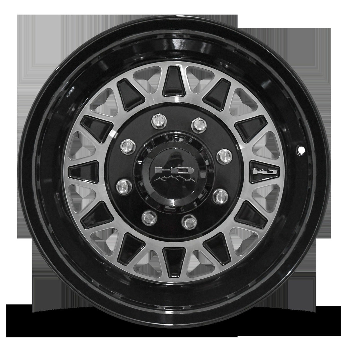 HD Trailer HDT Forged 17.5x6.75 +0 8x165mm 128.6mm Gloss Black/Machined Face - Lug Centric