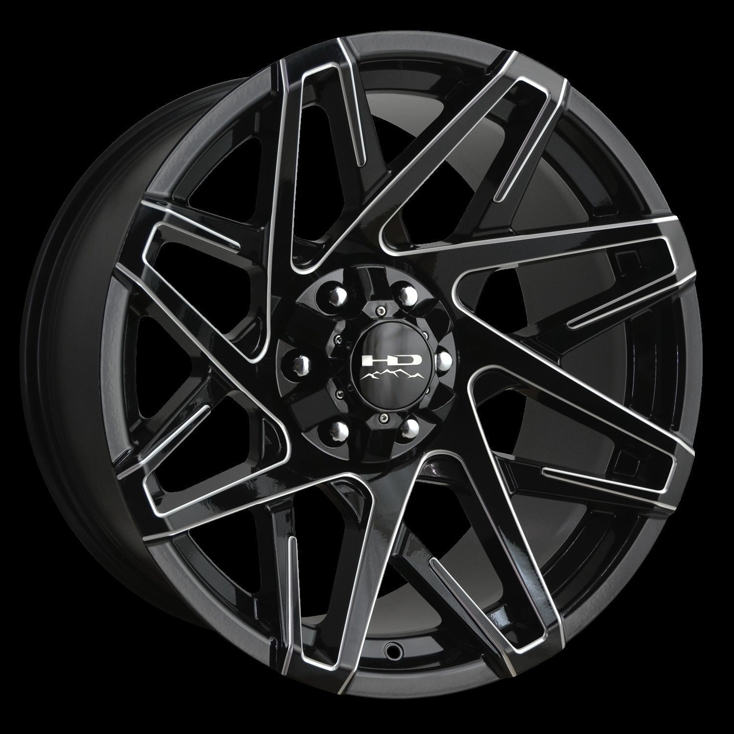 HD Offroad Canyon 20x9 +15 6x120/6x139.7mm 106.2mm Gloss Black/Milled Edge