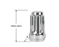 Perfectly Tight 7 Spline Lug Nut Tapered Seat 10x1.25 x 35mm - Chrome Steel - Set of 16 w/ Key