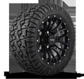 HD Golf Wheel & Tire Package ( 1pc ) 12x7.0 RTC All Gloss Black + Rivets w ( 1pc ) 23 Inch A/T Tire