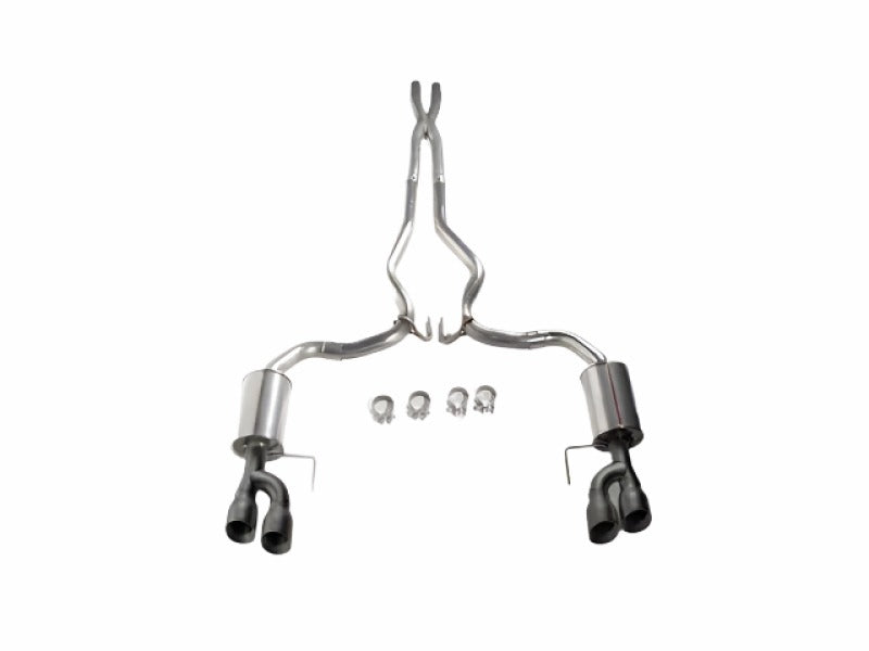 Roush 18-23 Mustang 5.0L V8 Black Tip Cat Back Exhaust Kit (Quad Tip Non-Active)