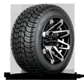HD Golf Wheel & Tire Package ( 1pc ) 10x7.0 Canyon Black Machined w ( 1pc ) All-Season Tire