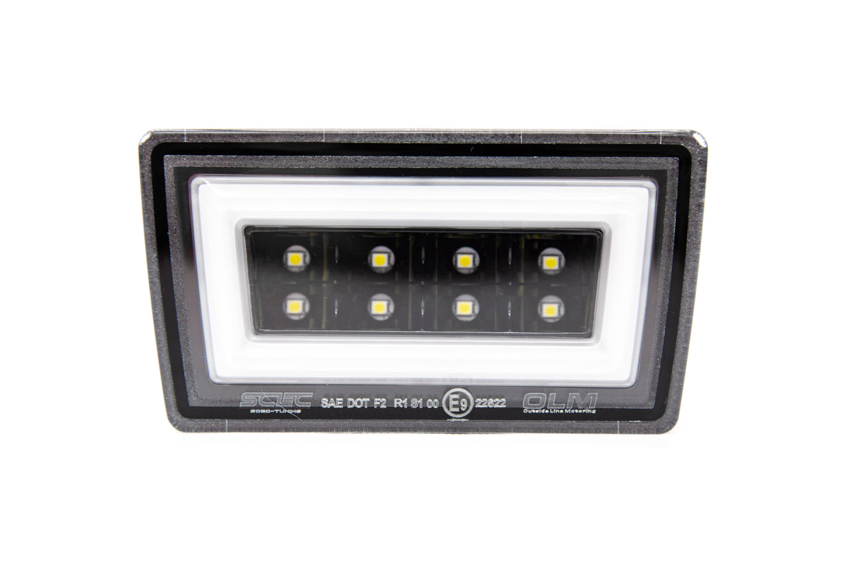 OLM NB+R F1 Rear Brake Light (Clear Lens, Gloss Black Base, White Bar) - 15+ WRX / STI