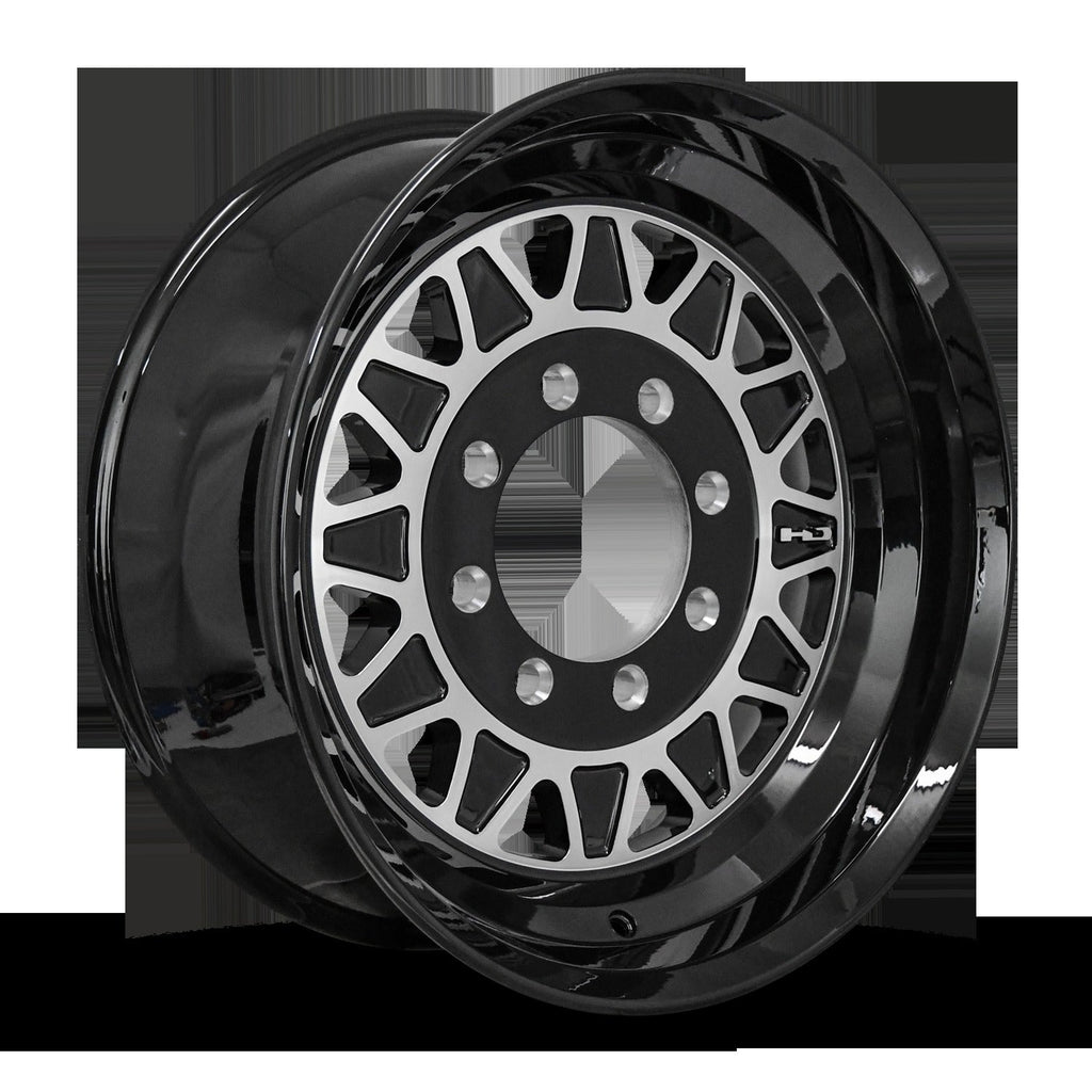 HD Trailer HDT Forged 17.5x6.75 +0 8x165mm 121.2mm Gloss Black/Machined Face - Hub Centric - CAP NOT INCLUDED