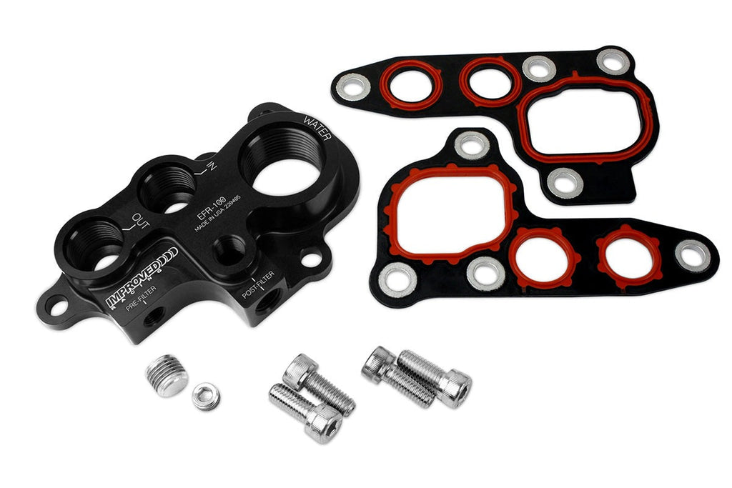 Improved Racing Remote Oil Filter & Cooler Adapter, 4.6 and 5.4 Ford Modular V8