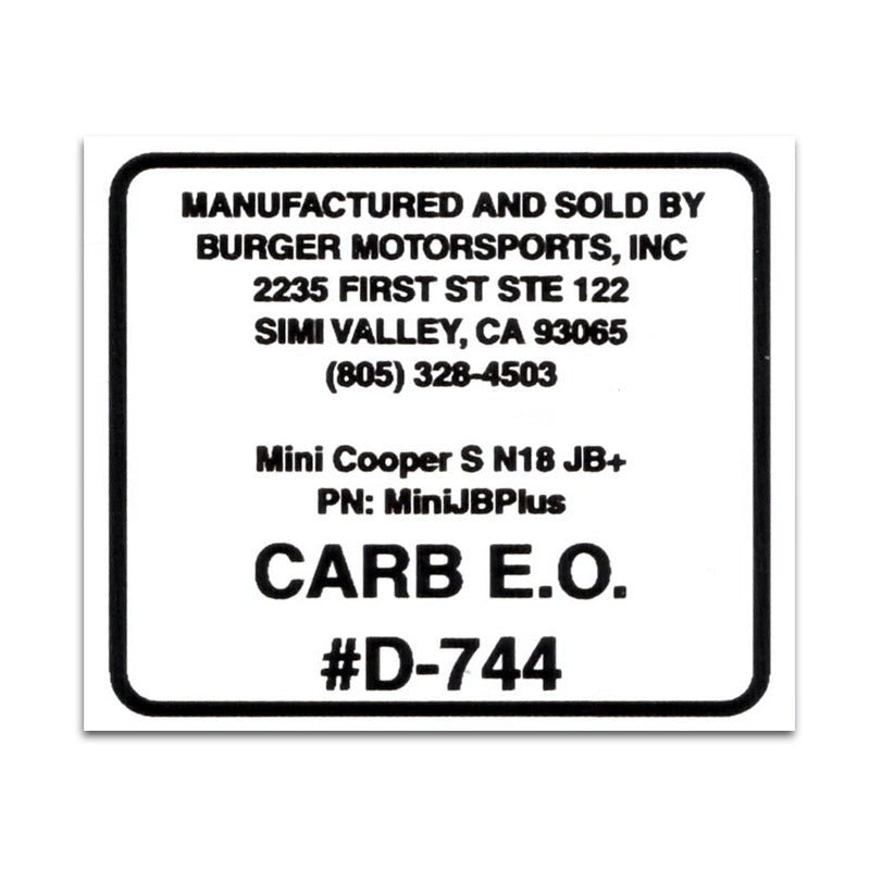 Replacement CARB Sticker