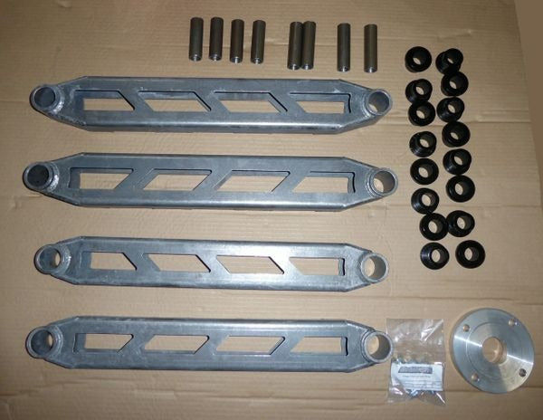 2014-17 2500 DODGE RAM (4WD ONLY) Rear extended boxed 4-Link Arms for our McGaughys 8 in lift kit. (Up & Lwr A-Arms bushings sleeves drive line spacer & hardware) RAW finish. Add $100 for powder-coating
