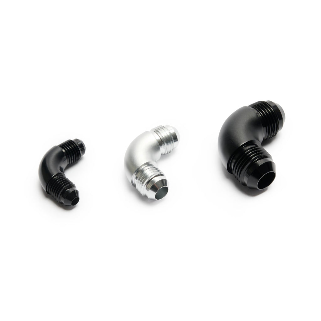 Union Adapter High Flow -AN Male to Male - 90°