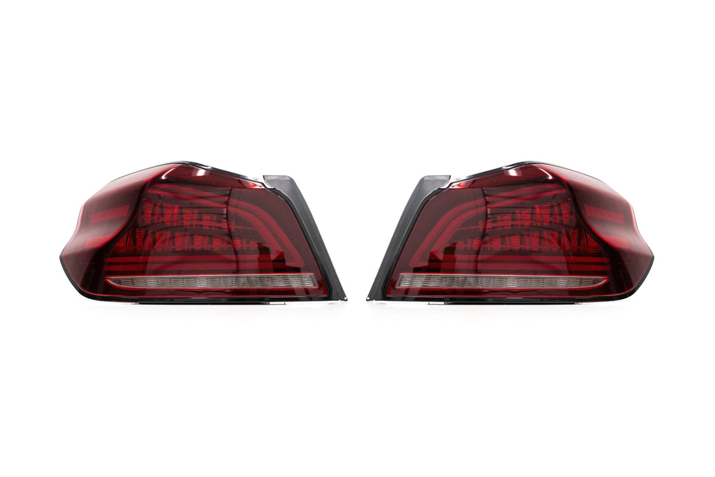 OLM Spec CR Tail Lights (Red Lens, Black Base) - 2015-2021 Subaru WRX & STI