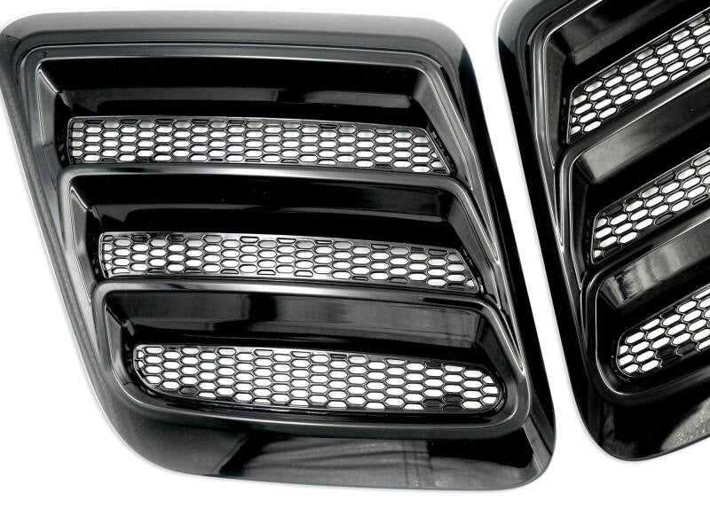 Roush 2018-2023 Mustang Hood Heat Extractors - Gloss Black