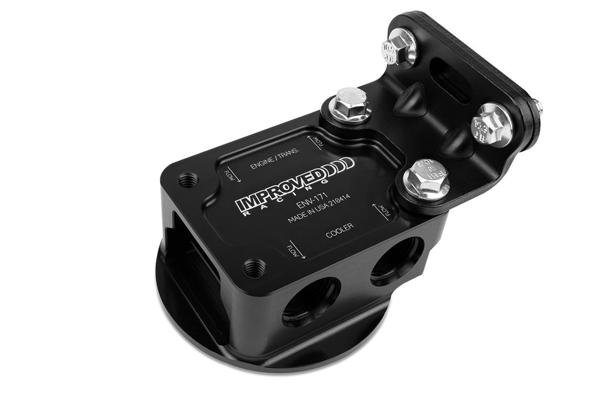 Improved Racing Remote Engine & Transmission Oil Filter Mount with Thermostat, 145°F
