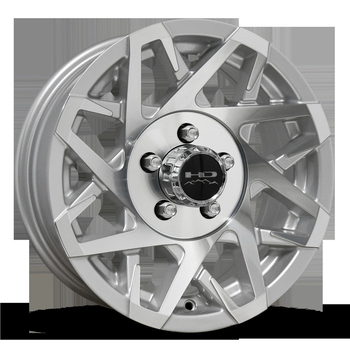 HD Trailer Canyon 14x5.5 +0 5x114.3mm 83mm Gloss Silver/Machined Face