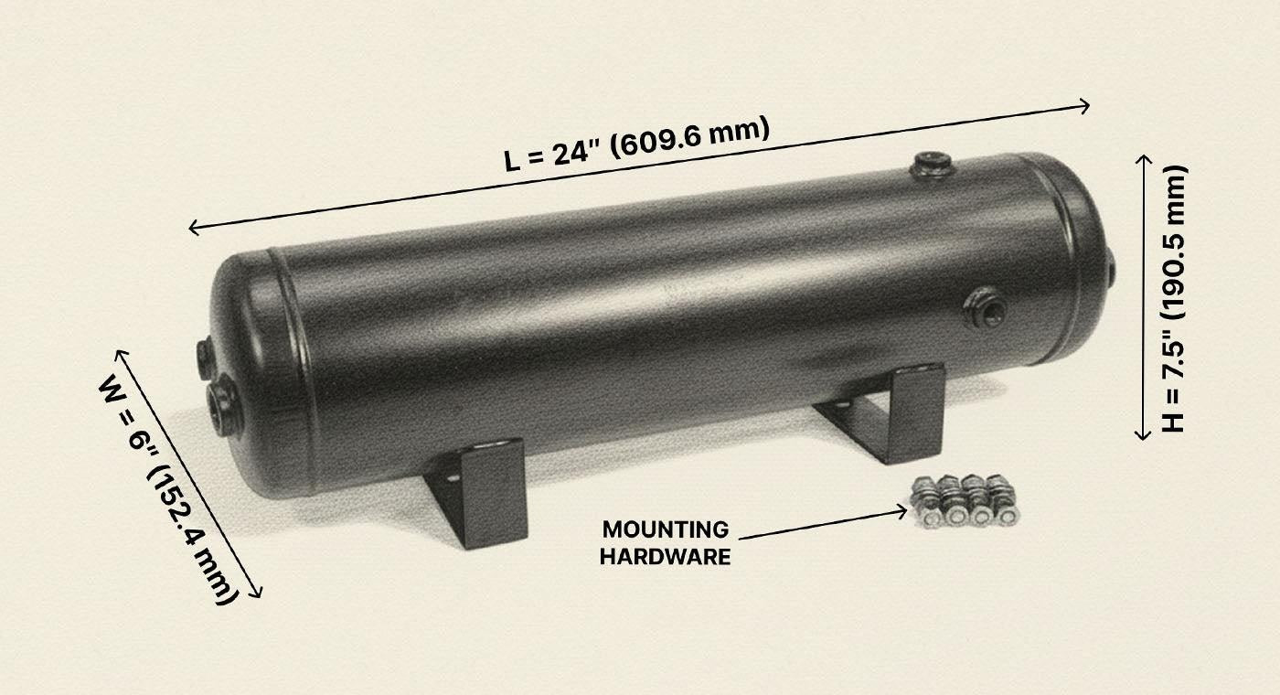 3 Gallon 7 Port Steel Air Tank