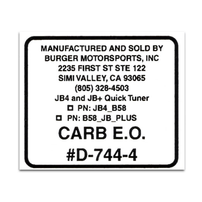 Replacement CARB Sticker