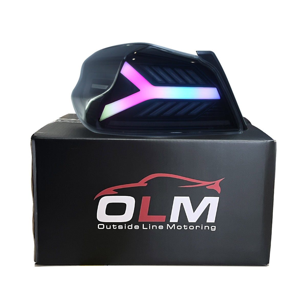 OLM Y-Spec LED Taillights (Smoke Lens White Optic w/RGB) - 2015-2021 WRX / STI